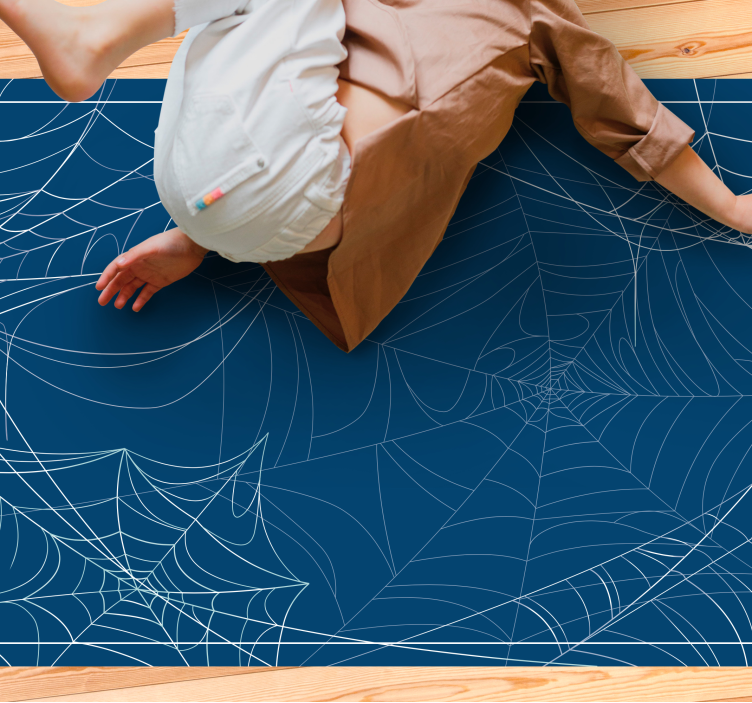 Alfombra vinílica Halloween patrón de telarañas - TenVinilo
