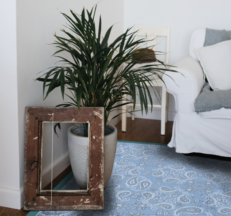 Alfombra vinílica hidráulica patrón de mosaico paisley - TenVinilo