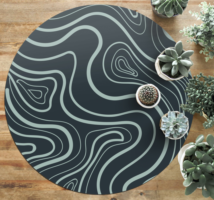 Alfombra vinílica imitación contornos topográficos - TenVinilo
