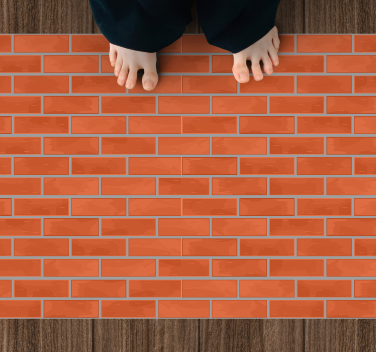 Alfombra vinílica imitación piedra patrón de ladrillo rojo - TenVinilo