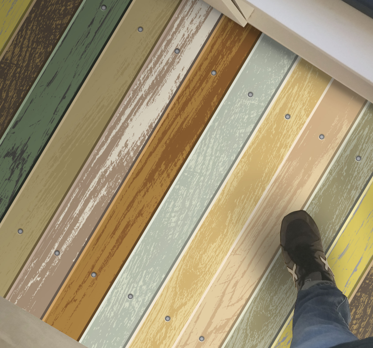 Alfombra vinílica imitación madera rayas desgastadas - TenVinilo