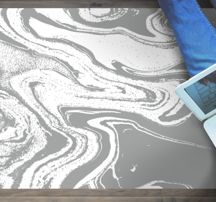 Alfombra vinílica imitación mármol elegante remolino gris - TenVinilo