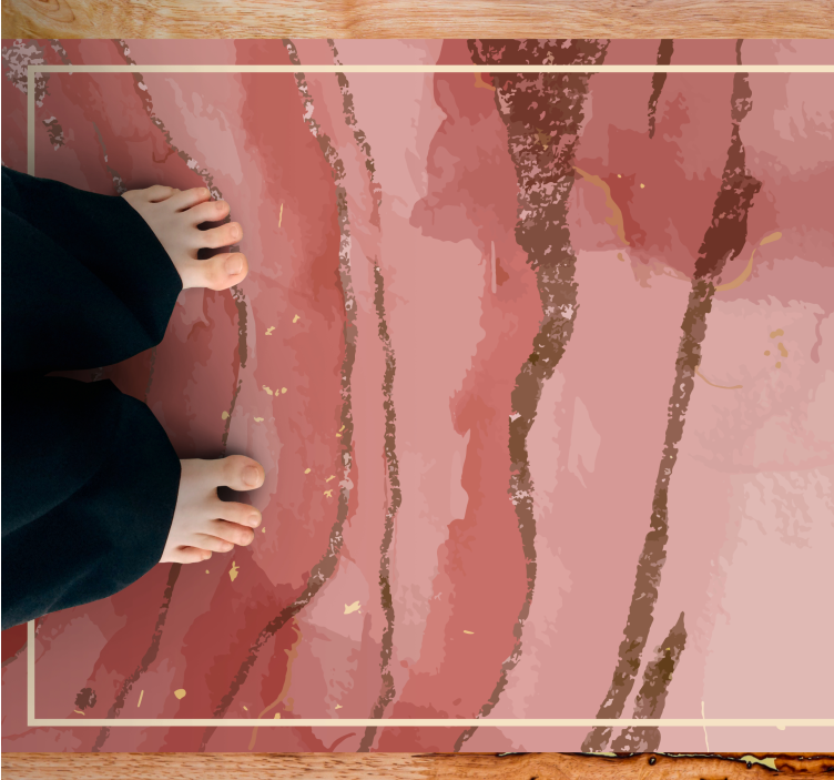 Alfombra vinílica imitación mármol remolinos elegantes rosa - TenVinilo