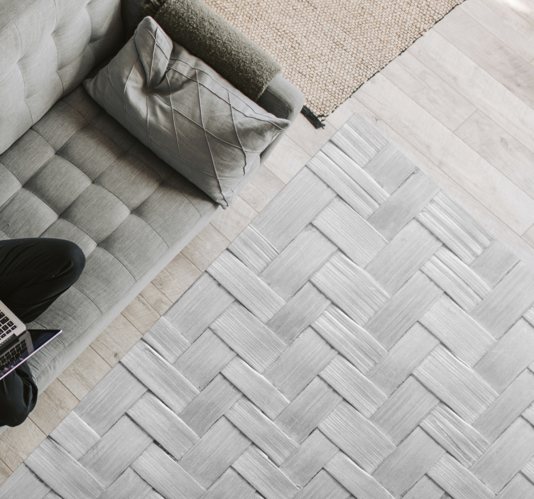 Alfombra vinílica salón textura gris tejida - TenVinilo