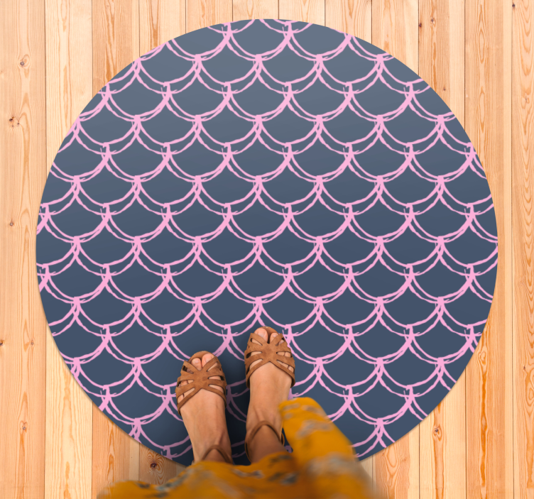 Alfombra vinílica baño diseño de conchas scallop - TenVinilo