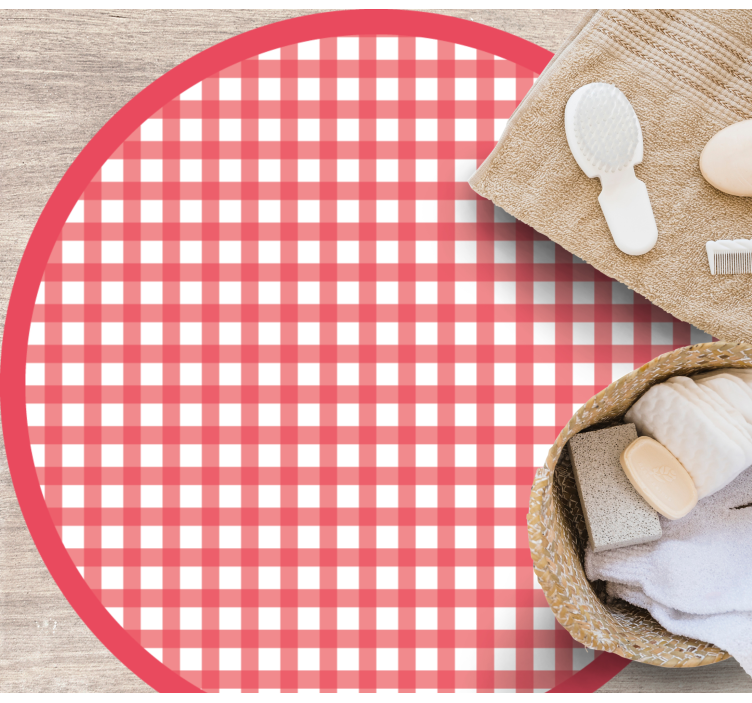 Alfombra vinílica rayas patrón ajedrez clásico - TenVinilo