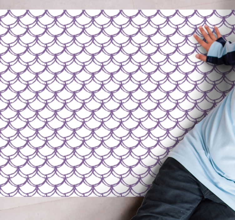 Alfombra vinílica baño patrón morado ondulado - TenVinilo