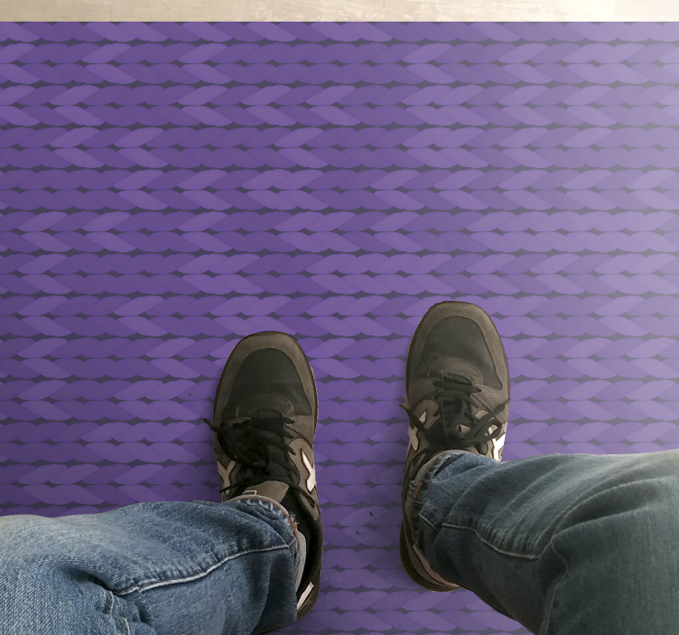 Alfombra vinílica imitación patrón trenzado morado - TenVinilo