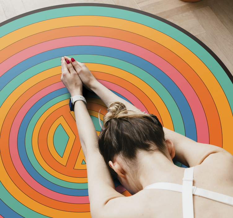 Alfombra vinílica juvenil símbolo de paz colorido - TenVinilo