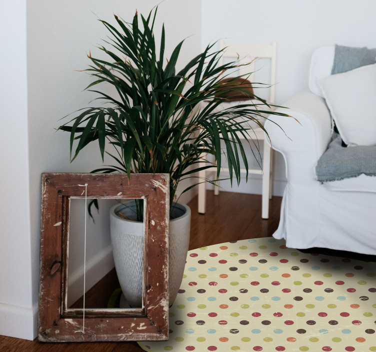 Alfombra vinílica imitación textiles de lunares - TenVinilo