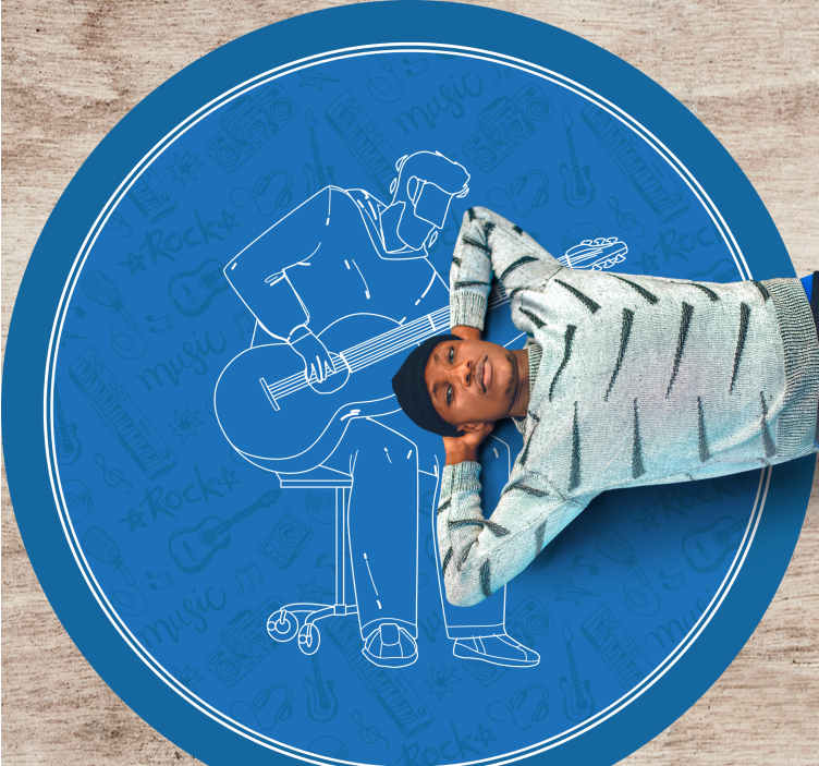 Alfombra vinílica imitación vibraciones musicales - TenVinilo