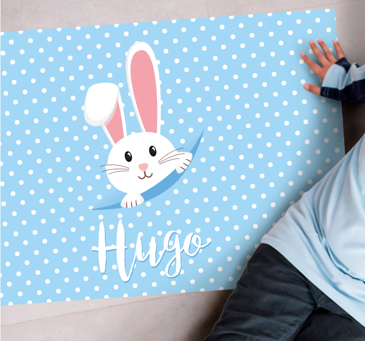 Alfombra vinílica infantil conejo y topos - TenVinilo