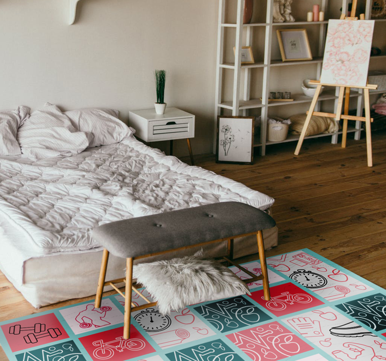 Alfombra vinílica infantil decoración infantil juguetona - TenVinilo