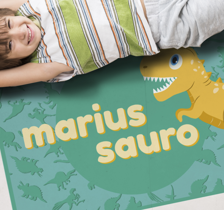 Alfombra vinílica infantil dinosaurio personalizado - TenVinilo