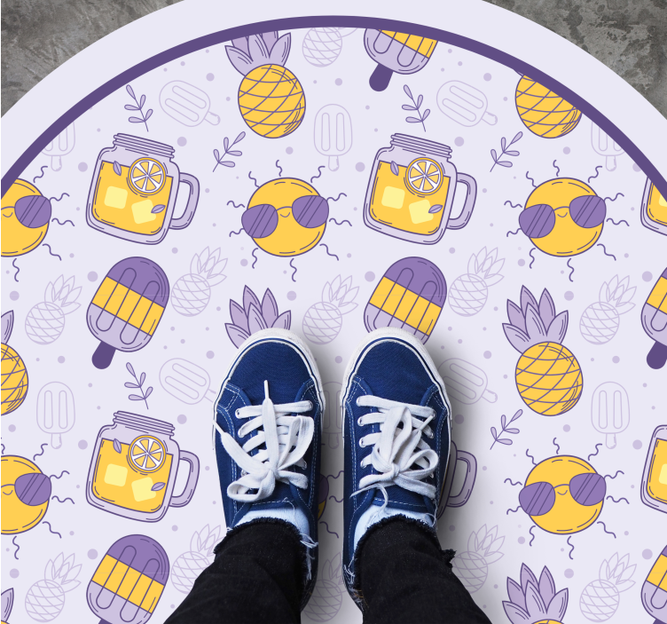 Alfombra vinílica infantil diversión de verano tropical - TenVinilo