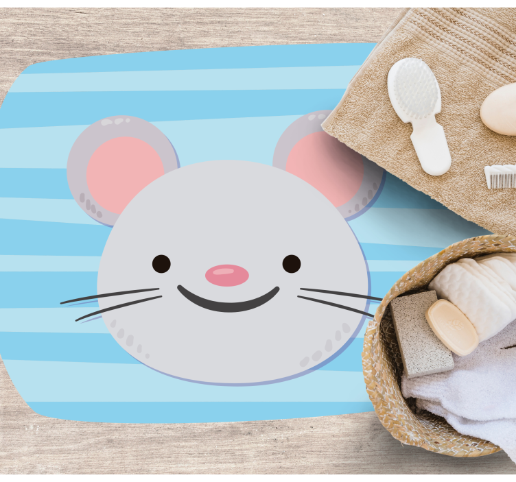Alfombra vinílica infantil linda cara de ratón - TenVinilo