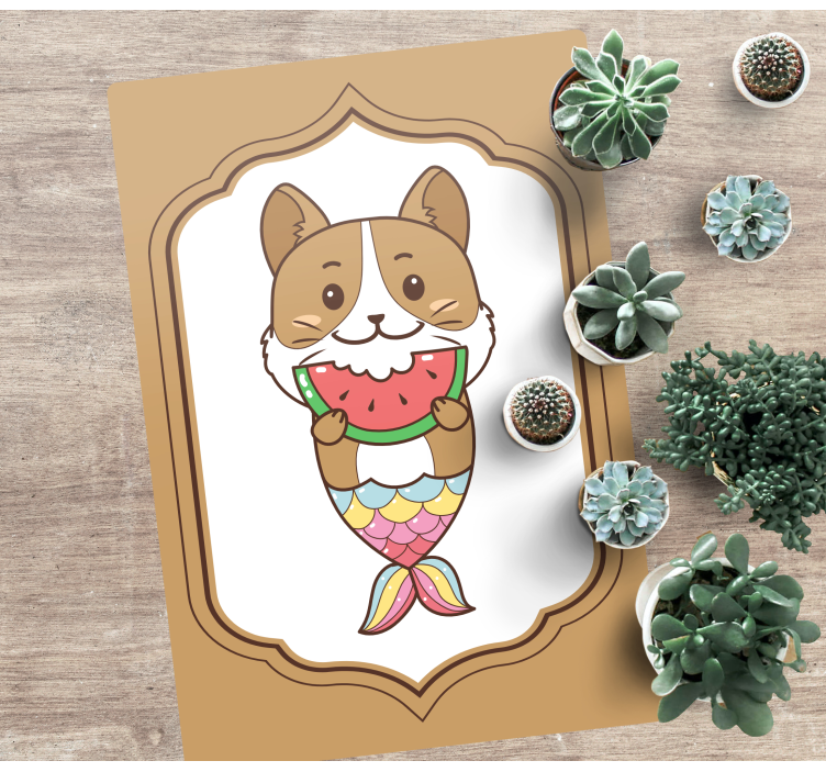 Alfombra vinílica animales lindo personaje de sirena - TenVinilo