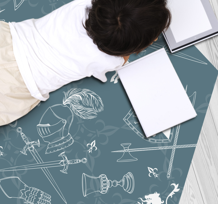 Alfombra vinílica juegos caballería medieval - TenVinilo