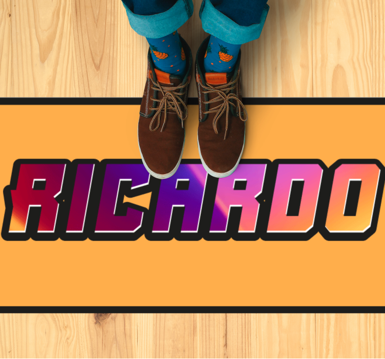 Alfombra vinílica juvenil nombre texturizado personalizado - TenVinilo