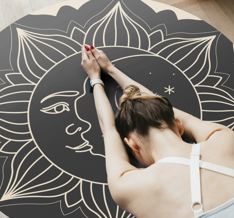 Alfombra vinílica mandala sol y luna - TenVinilo