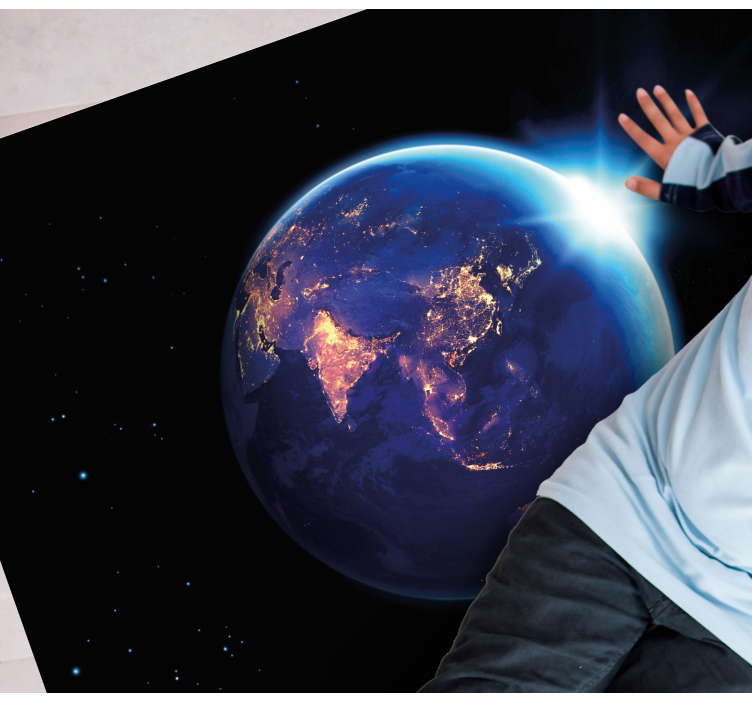 Alfombra vinílica mapamundi vista del planeta tierra - TenVinilo