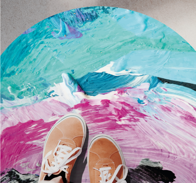 Alfombra vinílica imitación giro abstracto vibrante - TenVinilo