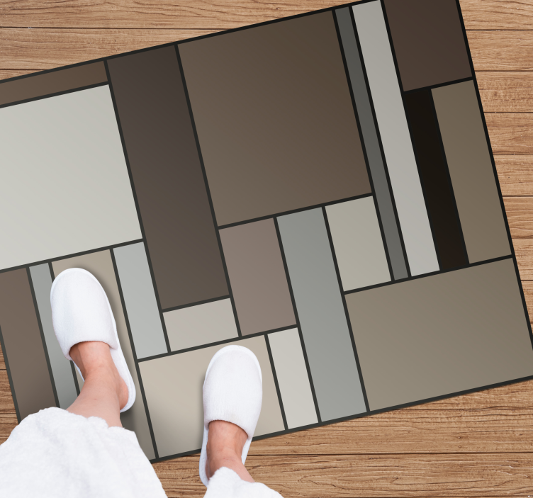 Alfombra vinílica moderna capas geométricas contemporáneas - TenVinilo