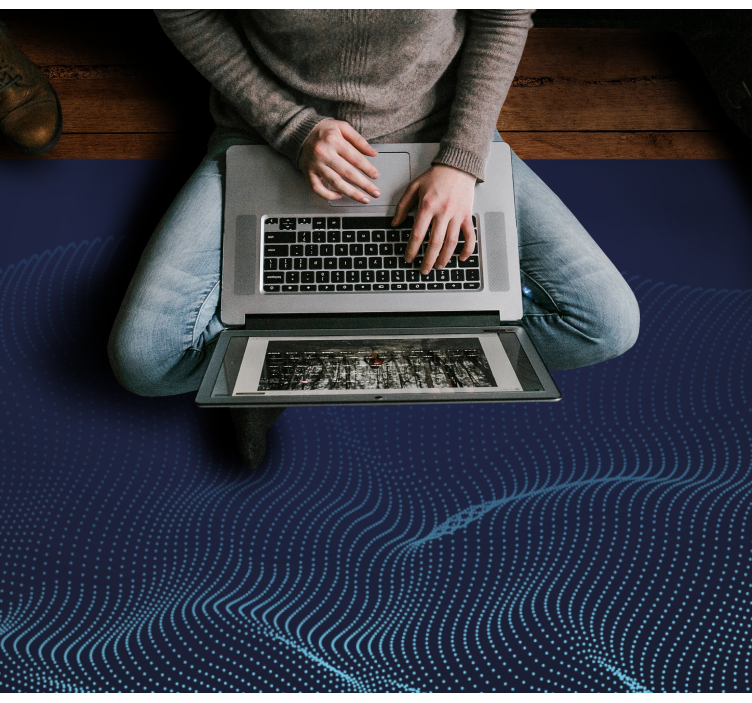 Alfombra vinílica moderna motivo de onda fluida - TenVinilo