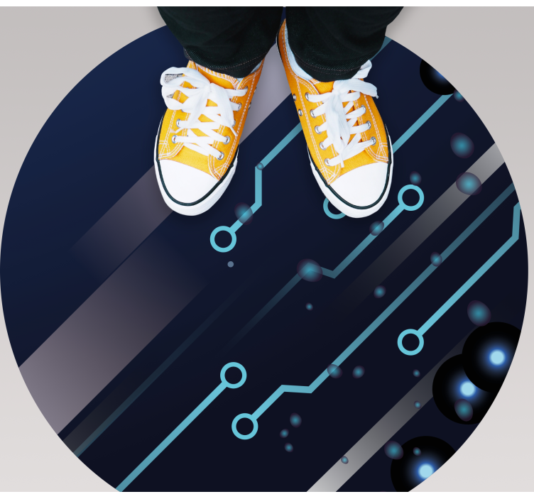 Alfombra vinílica juvenil patrón de placa de circuito - TenVinilo