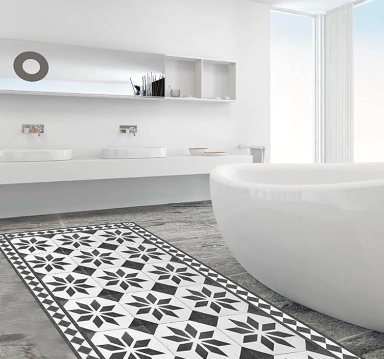 Alfombra vinílica mosaico alfombra de estilo vintage - TenVinilo