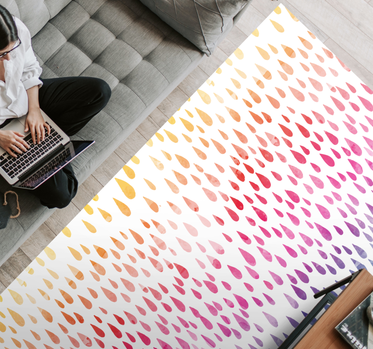Alfombra vinilo mosaico Gotas de colores - TenVinilo