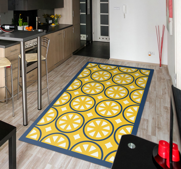 Alfombra vinílica cocina estilo de rodajas de cítricos - TenVinilo