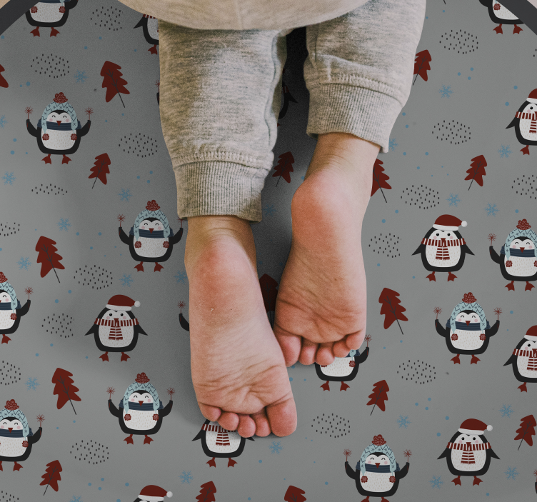 Alfombra vinílica navidad motivo festivo de pingüino - TenVinilo