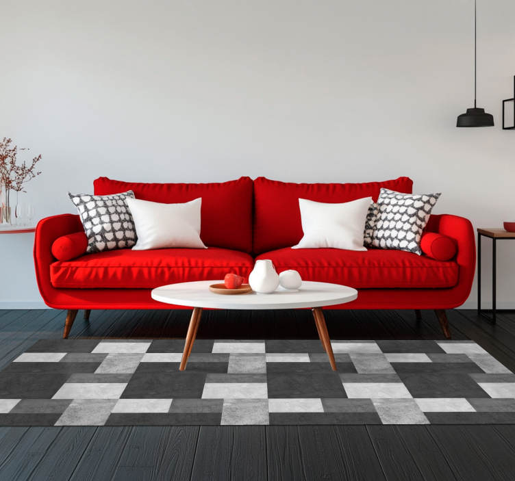 Alfombra vinilica negra moderno - TenVinilo