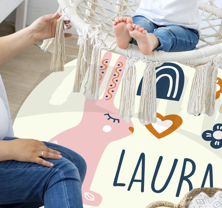 Alfombra vinílica personalizable conejito personalizable - TenVinilo