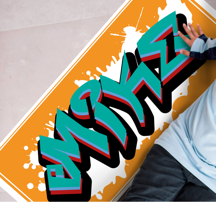 Alfombra vinílica personalizable nombre de la obra de arte - TenVinilo