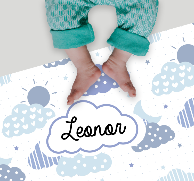 Alfombra vinílica personalizable patrón de nubes - TenVinilo