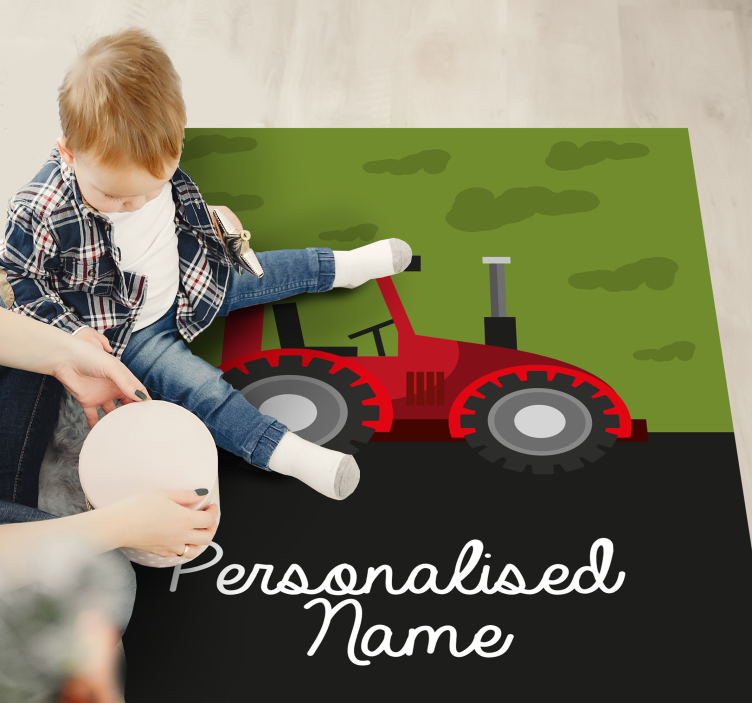 Alfombra vinílica personalizable tractor personalizado - TenVinilo