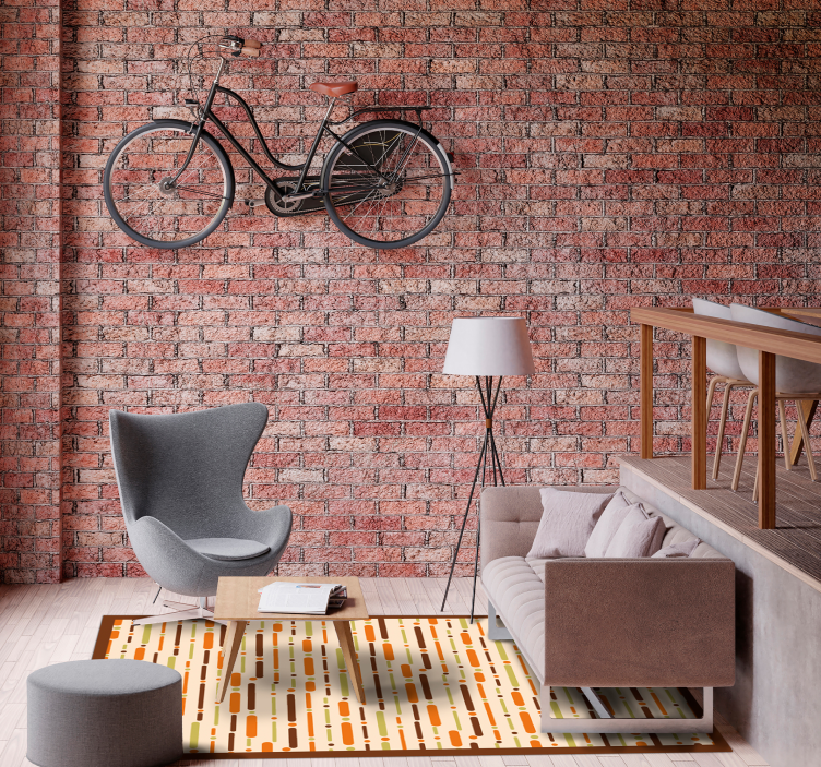 Alfombra vinílica rayas decoración con dibujos lineales - TenVinilo