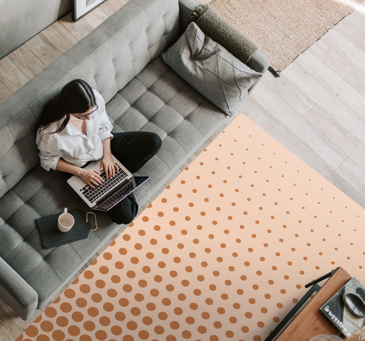 Alfombra vinílica rayas gradiente de lunares - TenVinilo