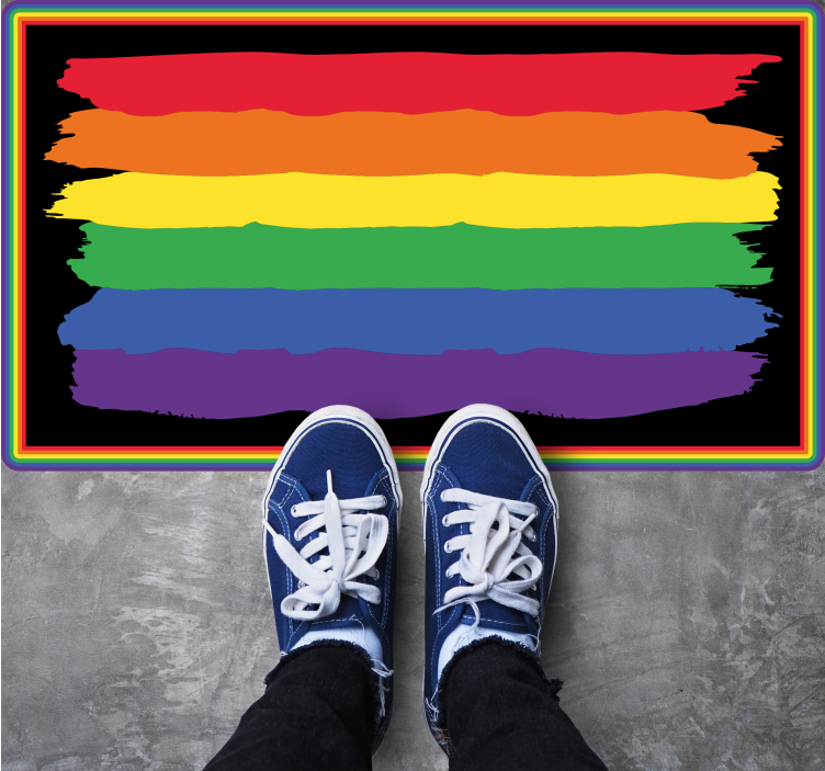 Alfombra vinílica rayas franelas de tonos del arco iris - TenVinilo