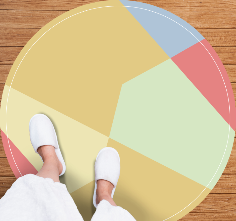 Alfombra vinilo redonda Bloques de colores geométricos pastel - TenVinilo