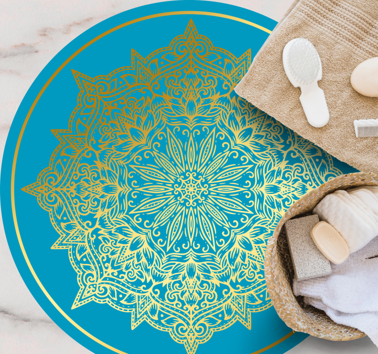 Alfombra vinílica redonda obra de arte de mandala compleja - TenVinilo