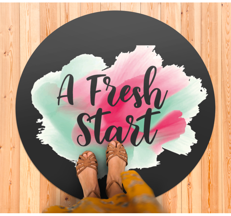 Alfombra vinilo redonda Una mancha de acuarela de color de comien - TenVinilo