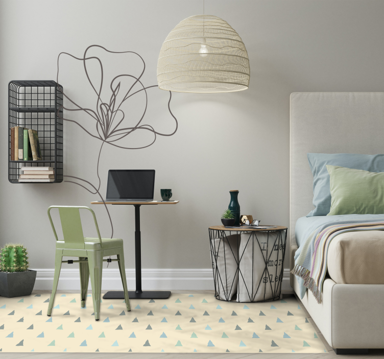 Alfombra vinílica triángulos estilo escandinavo - TenVinilo