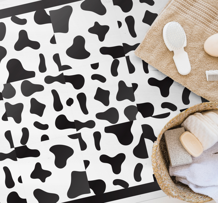 Alfombra vinílica animal print manchas vaca - TenVinilo