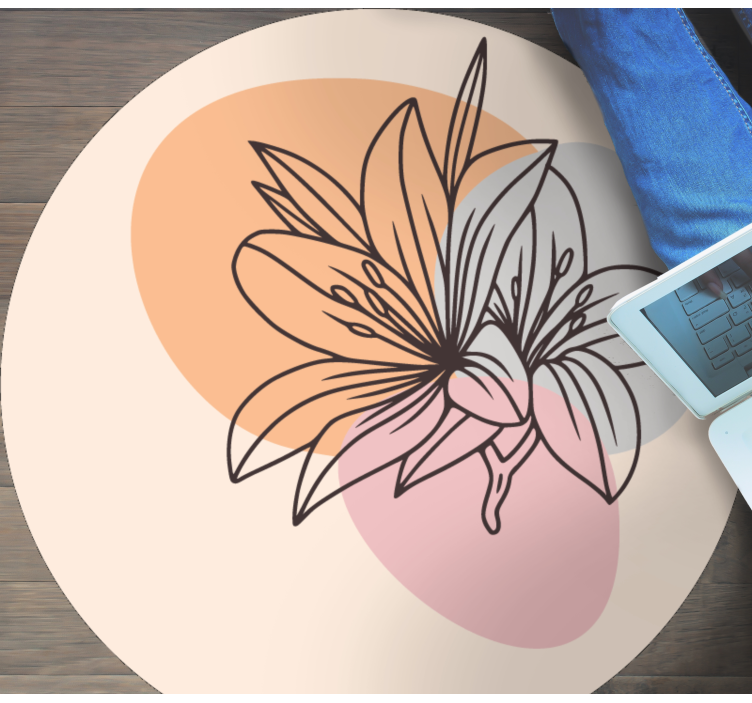 Alfombra vinílica flores Lindo par de flores de diseño minimalist - TenVinilo