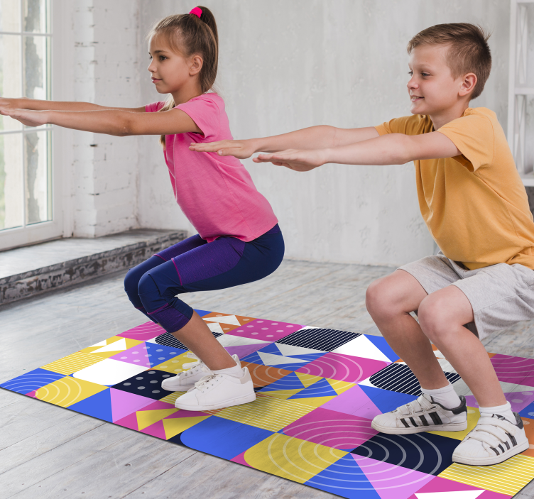 Alfombra vinílica geométrica juego de patrones geométricos - TenVinilo