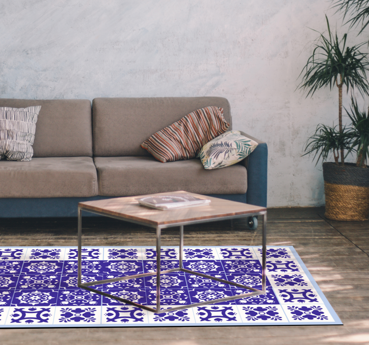 Alfombras vinílica hidráulica azulejos morados - TenVinilo