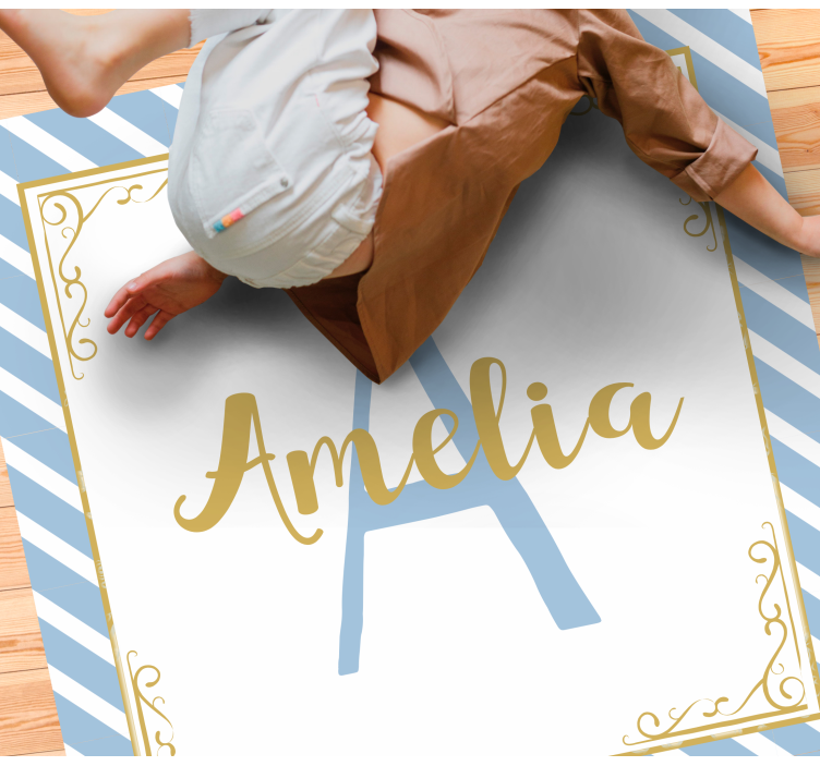 Alfombra vinílica infantil Coronado inicial y nombre - TenVinilo